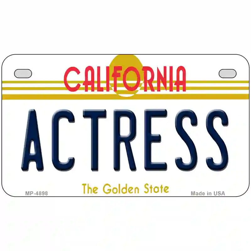 Actress California Novelty Metal License Plate 7" x 4" (MP)