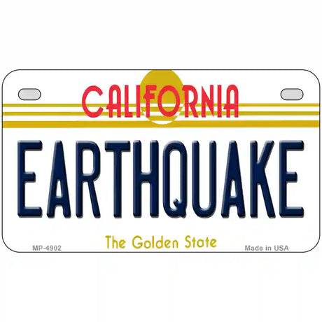 Earthquake California Novelty Metal License Plate 7" x 4" (MP)