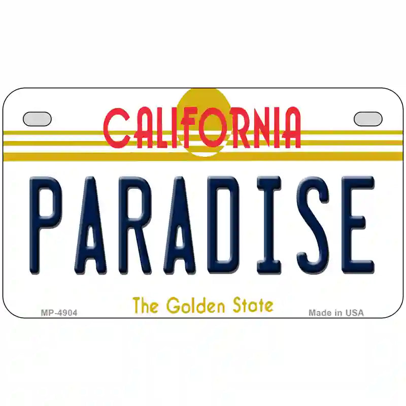 Paradise California Novelty Metal License Plate 7" x 4" (MP)