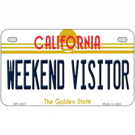 Weekend Vistor California Novelty Metal License Plate 7" x 4" (MP)