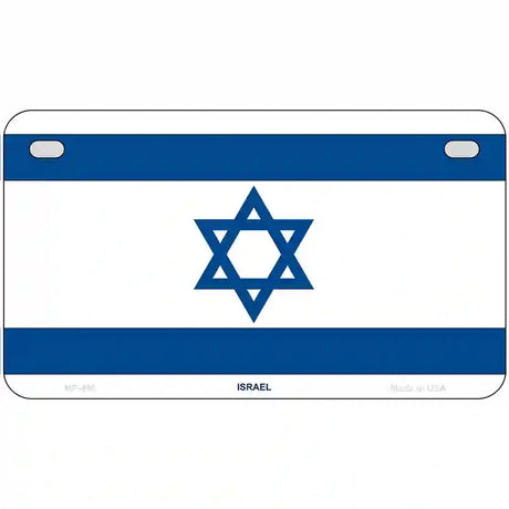 Israel Flag Metal Novelty License Plate 7" x 4" (MP)