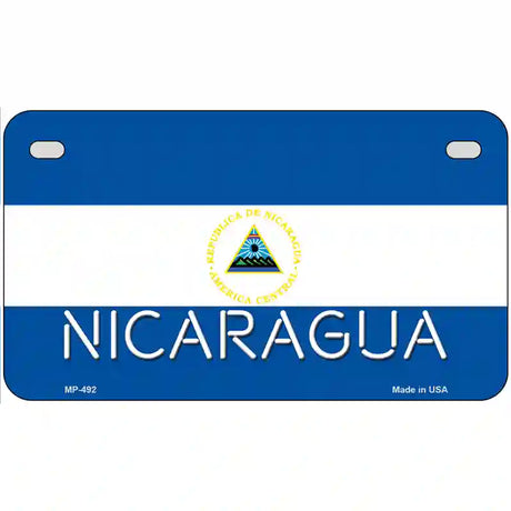 Nicaragua Flag Metal Novelty License Plate 7" x 4" (MP)