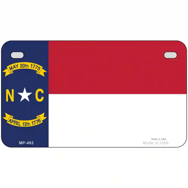 North Carolina State Flag Metal Novelty License Plate 7" x 4" (MP)