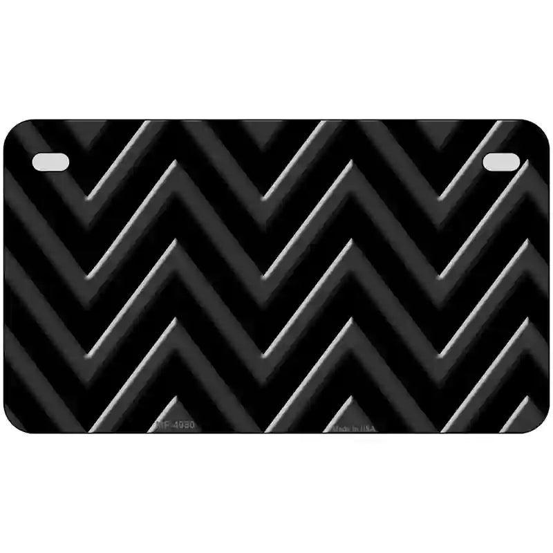 Black Light Black Chevron Metal Novelty License Plate 7" x 4" (MP)