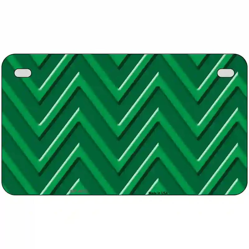 Green Light Green Chevron Metal Novelty License Plate 7" x 4" (MP)