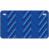 Blue Light Blue Chevron Metal Novelty License Plate 7" x 4" (MP)