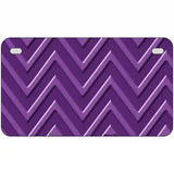 Purple Light Purple Chevron Metal Novelty License Plate 7" x 4" (MP)