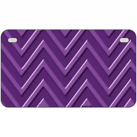 Purple Light Purple Chevron Metal Novelty License Plate 7" x 4" (MP)