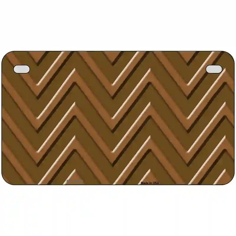 Brown Light Brown Chevron Metal Novelty License Plate 7" x 4" (MP)