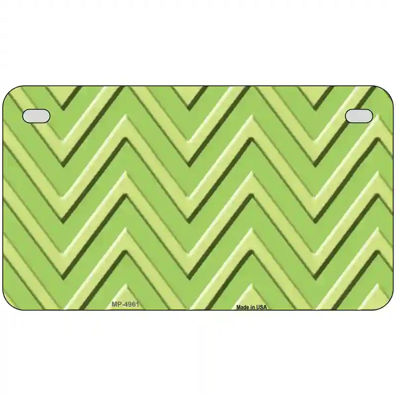 Lime Green Lighter Lime Green Chevron Metal Novelty License Plate 7" x 4" (MP)