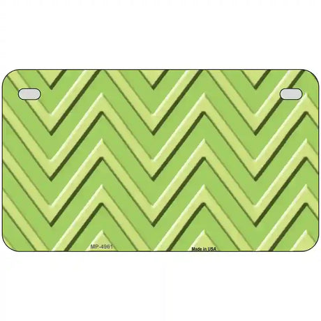 Lime Green Lighter Lime Green Chevron Metal Novelty License Plate 7" x 4" (MP)