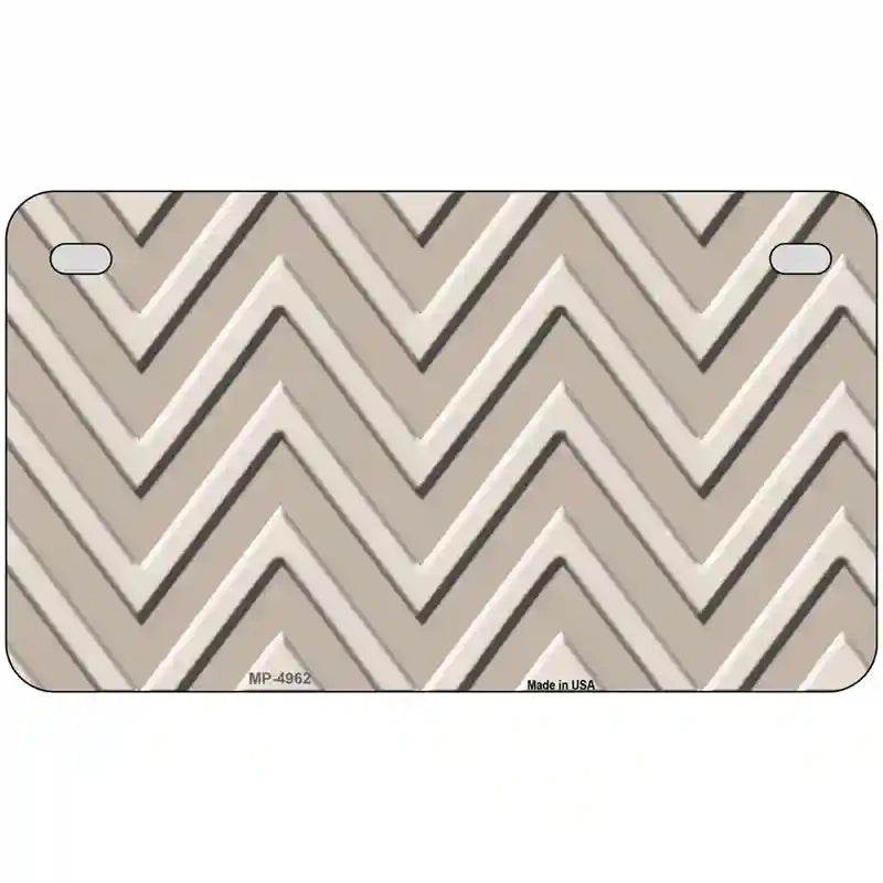 Tan Light Tan Chevron Metal Novelty License Plate 7" x 4" (MP)