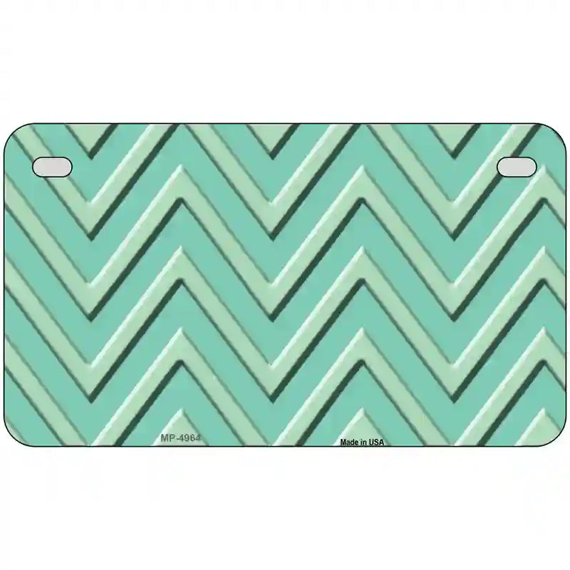 Mint Light Mint Chevron Metal Novelty License Plate 7" x 4" (MP)