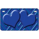 Blue Light Blue Heart Chevron Metal Novelty License Plate 7" x 4" (MP)