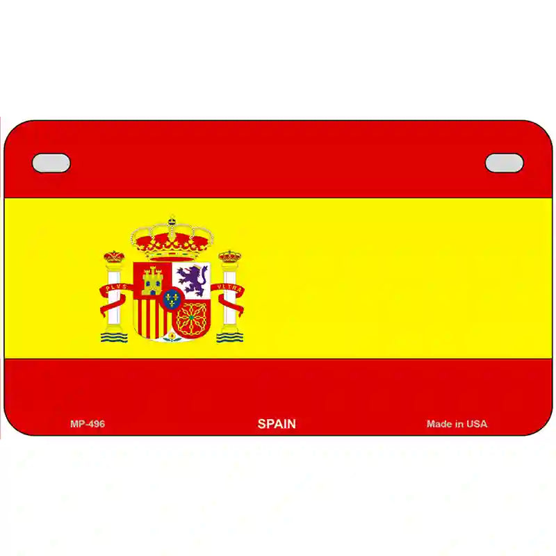 Spain Flag Metal Novelty License Plate 7" x 4" (MP)