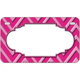 Pink Light Pink Scallop Chevron Metal Novelty License Plate 7" x 4" (MP)