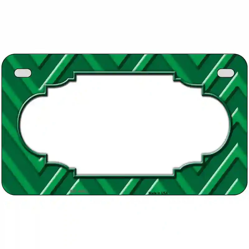 Green Light Green Scallop Chevron Metal Novelty License Plate 7" x 4" (MP)