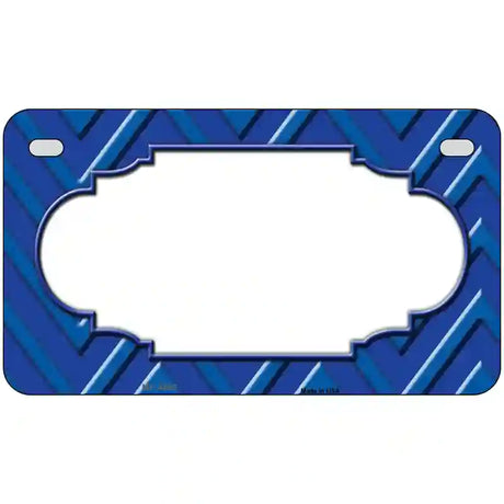 Blue Light Blue Scallop Chevron Metal Novelty License Plate 7" x 4" (MP)