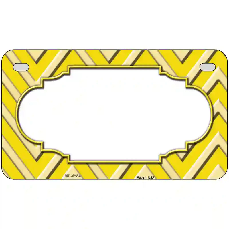 Yellow Light Yellow Scallop Chevron Metal Novelty License Plate 7" x 4" (MP)