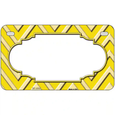 Yellow Light Yellow Scallop Chevron Metal Novelty License Plate 7" x 4" (MP)