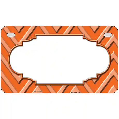 Orange Light Orange Scallop Chevron Metal Novelty License Plate 7" x 4" (MP)