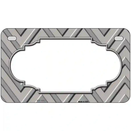 Grey Light Grey Scallop Chevron Metal Novelty License Plate 7" x 4" (MP)