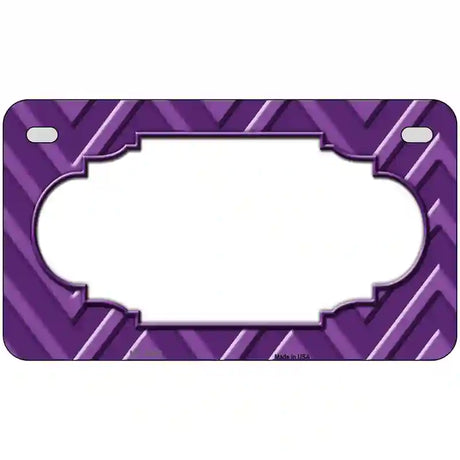 Purple Light Purple Scallop Chevron Metal Novelty License Plate 7" x 4" (MP)