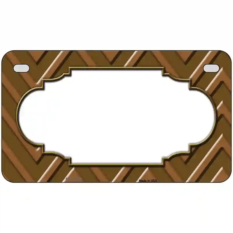 Brown Light Brown Scallop Chevron Metal Novelty License Plate 7" x 4" (MP)