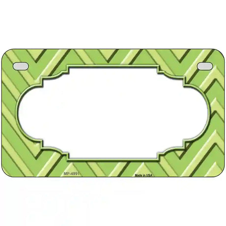 Lime Green Lighter Lime Green Scallop Chevron Metal Novelty License Plate 7" x 4" (MP)