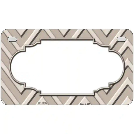 Tan Light Tan Scallop Chevron Metal Novelty License Plate 7" x 4" (MP)