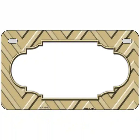 Gold Light Gold Scallop Chevron Metal Novelty License Plate 7" x 4" (MP)