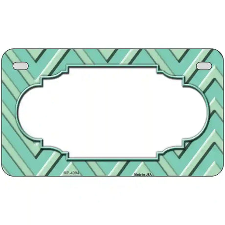 Mint Light Mint Scallop Chevron Metal Novelty License Plate 7" x 4" (MP)