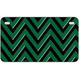 Green Black Chevron Metal Novelty License Plate 7" x 4" (MP)