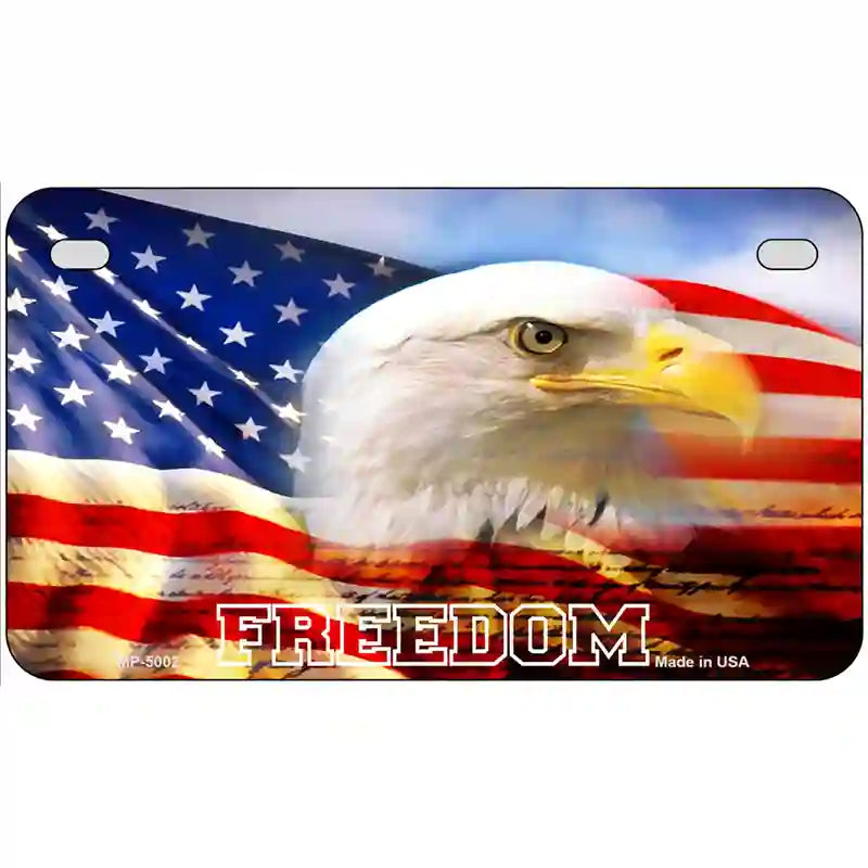 Freedom Bald Eagle Metal Novelty License Plate 7" x 4" (MP)