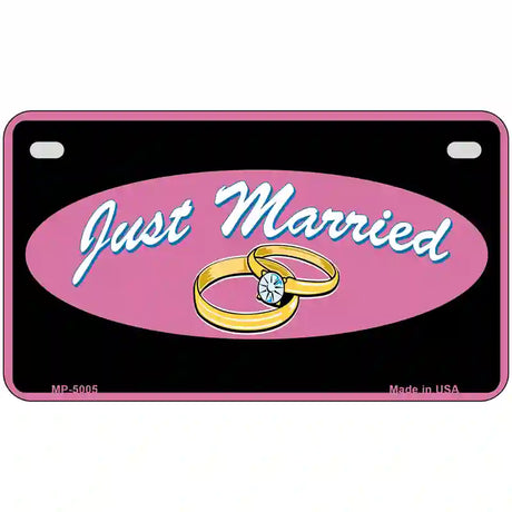 Just Married Novelty Metal Novelty License Plate 7" x 4" (MP)