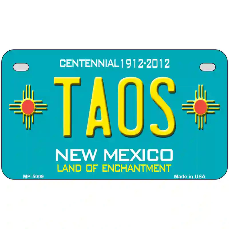 Taos Teal New Mexico Novelty License Plate 7" x 4" (MP)