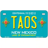 Taos Teal New Mexico Novelty License Plate 7" x 4" (MP)