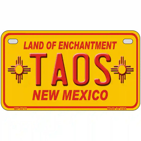 Taos Yellow New Mexico Novelty License Plate 7" x 4" (MP)