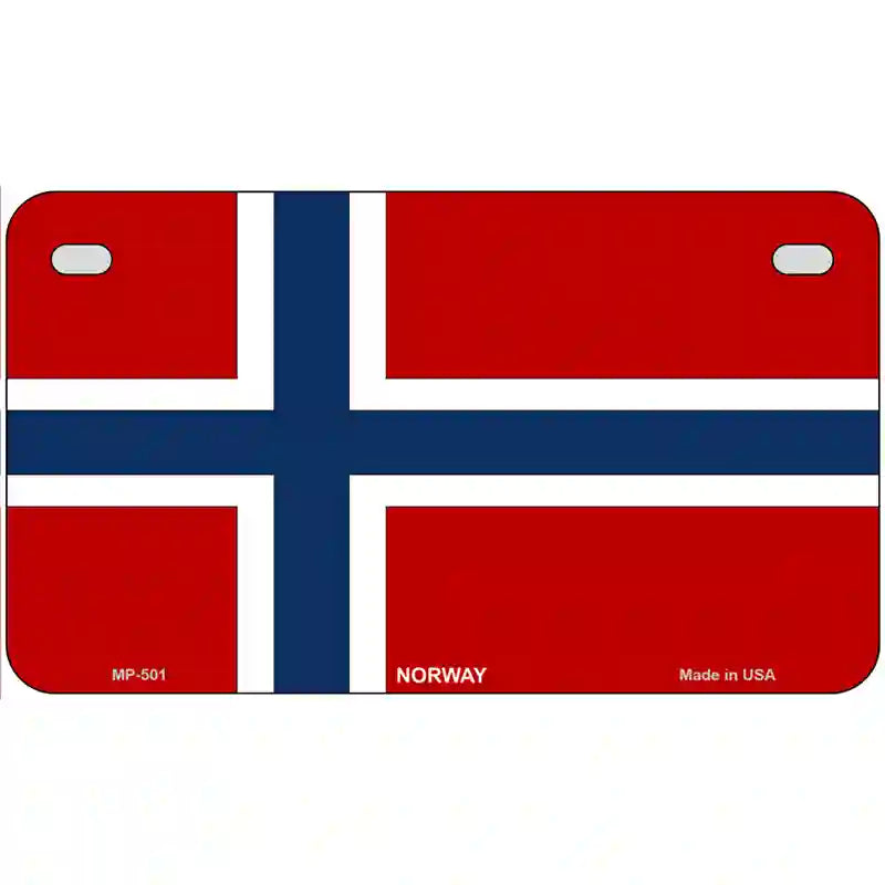 Norway Flag Metal Novelty License Plate 7" x 4" (MP)