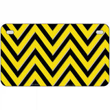 Yellow Black Chevron Metal Novelty License Plate 7" x 4" (MP)