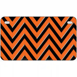 Orange Black Chevron Metal Novelty License Plate 7" x 4" (MP)