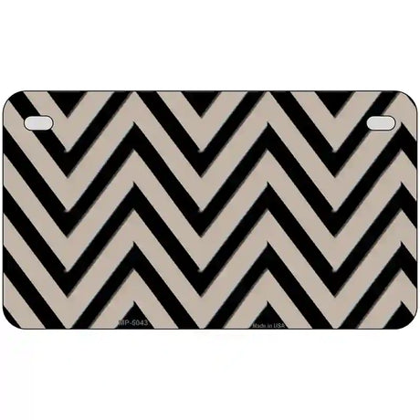 Tan Black Chevron Metal Novelty License Plate 7" x 4" (MP)