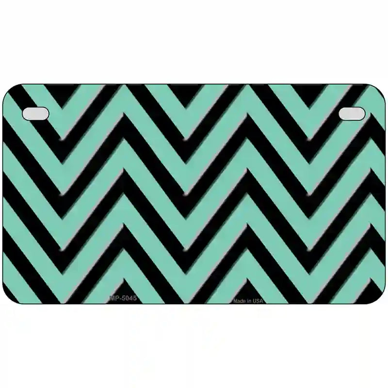 Mint Black Chevron Metal Novelty License Plate 7" x 4" (MP)