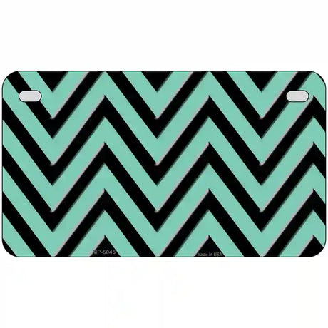 Mint Black Chevron Metal Novelty License Plate 7" x 4" (MP)