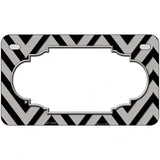 Grey Black Chevron Scallop Metal Novelty License Plate 7" x 4" (MP)