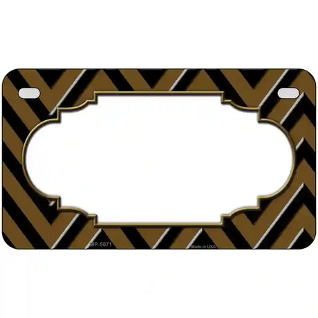 Brown Black Chevron Scallop Metal Novelty License Plate 7" x 4" (MP)