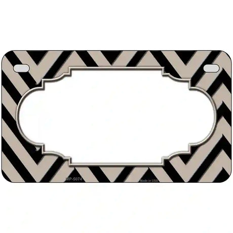 Tan Black Chevron Scallop Metal Novelty License Plate 7" x 4" (MP)