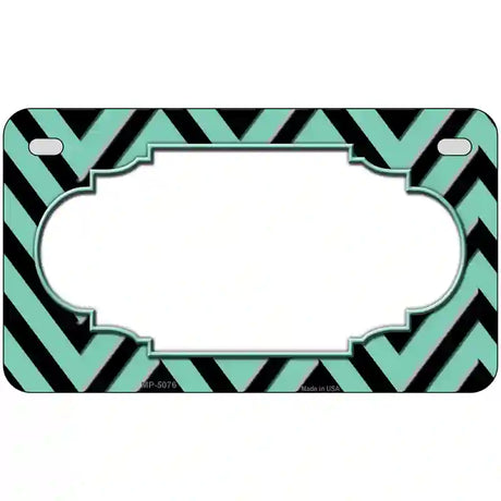 Mint Black Chevron Scallop Metal Novelty License Plate 7" x 4" (MP)