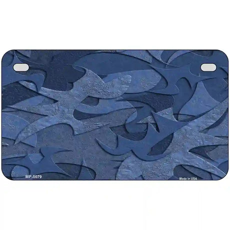 Camouflage Solid Blue Metal Novelty License Plate 7" x 4" (MP)