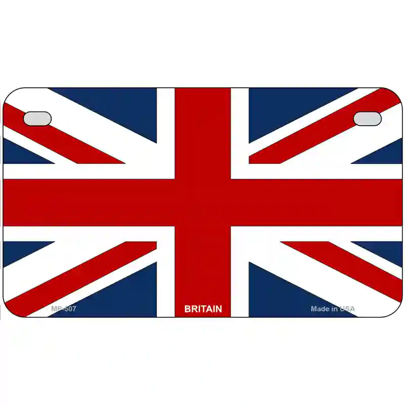 Britain Flag Metal Novelty License Plate 7" x 4" (MP)